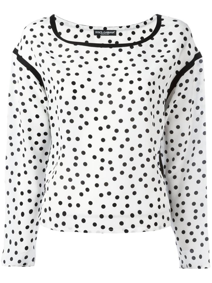 Dolce & Gabbana Polka Dot Top - White