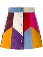 Marc Jacobs - Rainbow Panel Mini Skirt - Women - Silk/calf Suede - 2, Women's, Silk/calf Suede