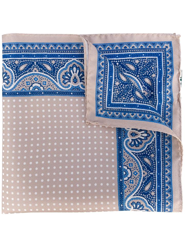 Borrelli - Polka Dot Print Scarf - Men - Silk - One Size, Nude/neutrals, Silk