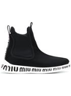 Miu Miu Ankle Sock Sneakers - Black