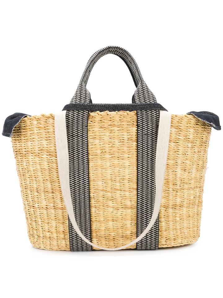 Muun Caba Detachable Canvas Woven Tote Bag - Nude & Neutrals