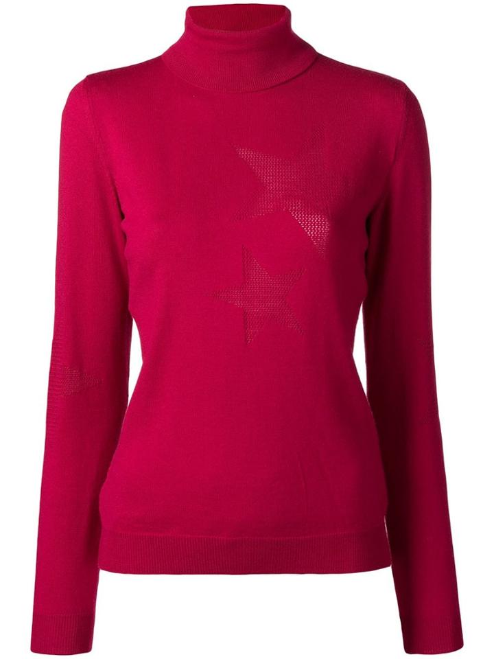 Moschino Star Turtleneck Sweater - Red