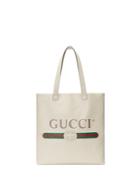 Gucci Gucci Print Leather Tote - White