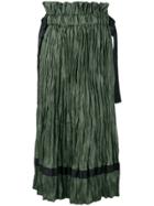 Sacai Textured Midi Skirt - Green
