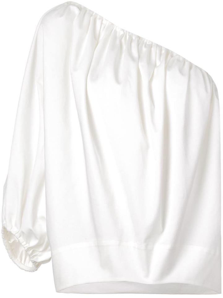 Derek Lam One Shoulder Cotton Sateen Top - White