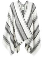 Striped Poncho, Women's, Nude/neutrals, Cotton/acrylic, Forte Forte