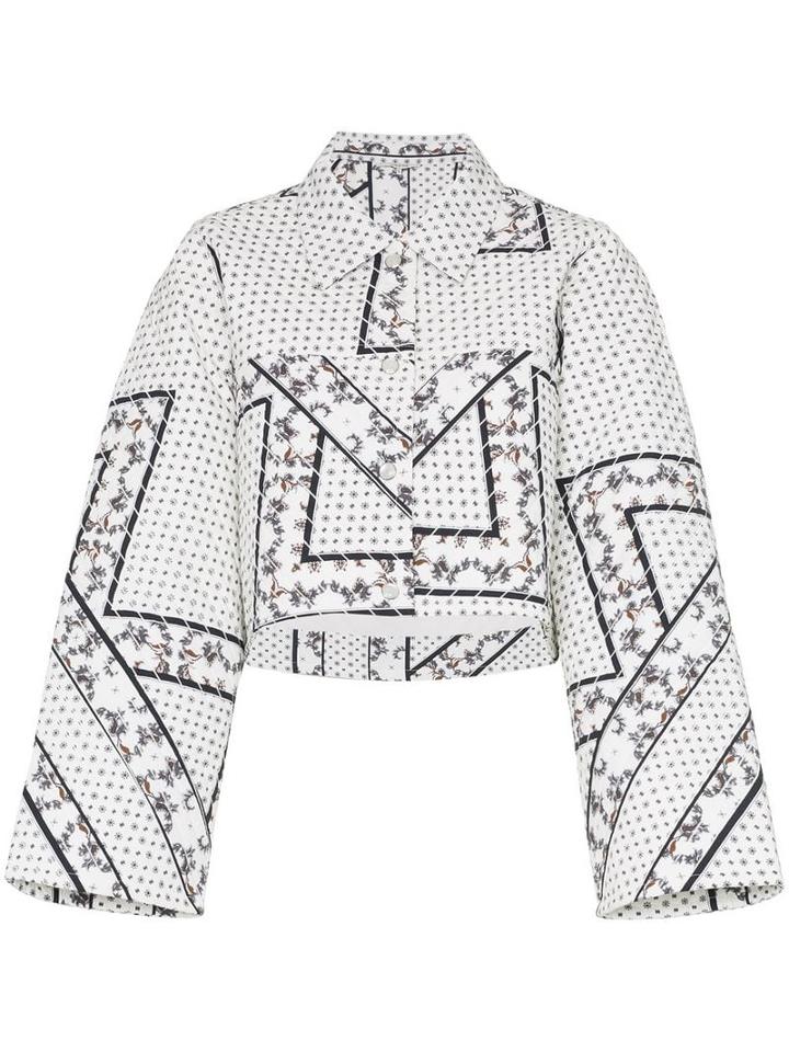 Ganni Elkhart Printed Collar Jacket - White