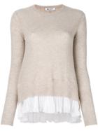 Dondup Pleated Trim Knitted Top - Nude & Neutrals
