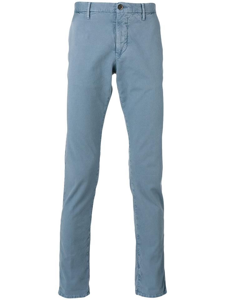 Incotex Slim-fit Chinos, Men's, Size: 31, Blue, Cotton/spandex/elastane