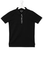 Emporio Armani Kids Logo Zip Polo Shirt - Black