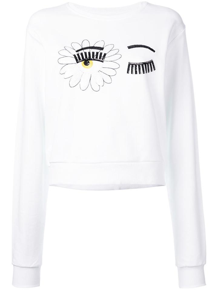 Chiara Ferragni Flirting Sweatshirt, Women's, Size: Xs, White, Cotton