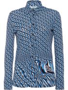 Prada Printed Jersey Shirt - F0237 Periwinkle Blue