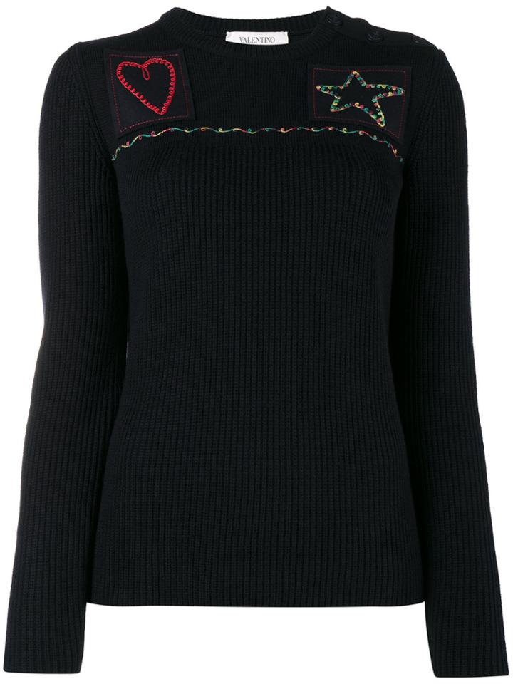Valentino Embroidered Jumper - Blue