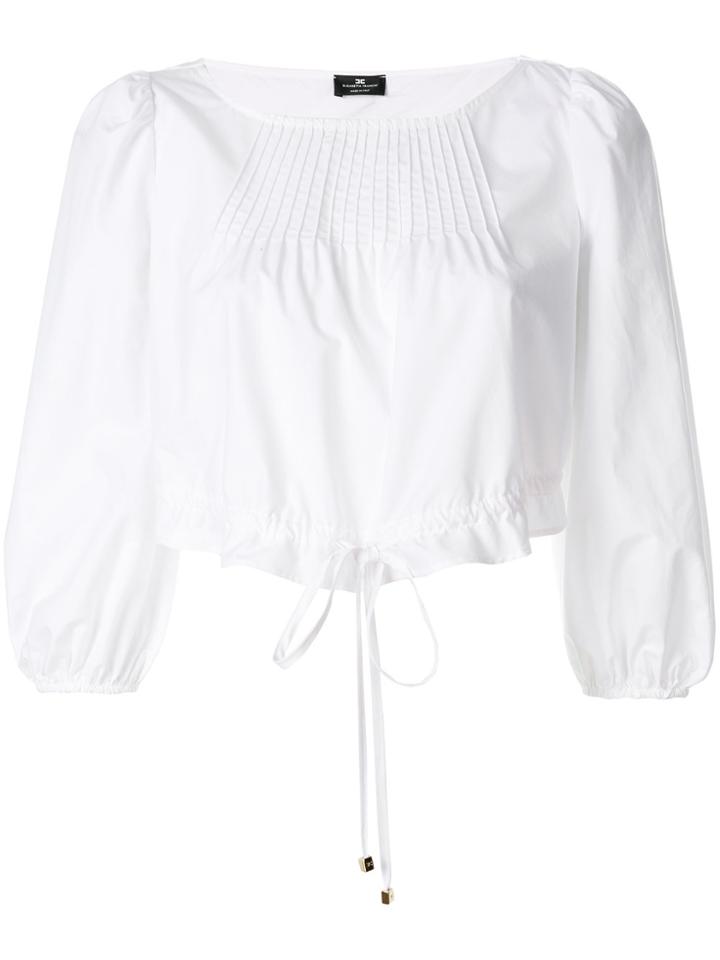 Elisabetta Franchi Drawstring Waist Blouse - White