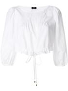 Elisabetta Franchi Drawstring Waist Blouse - White