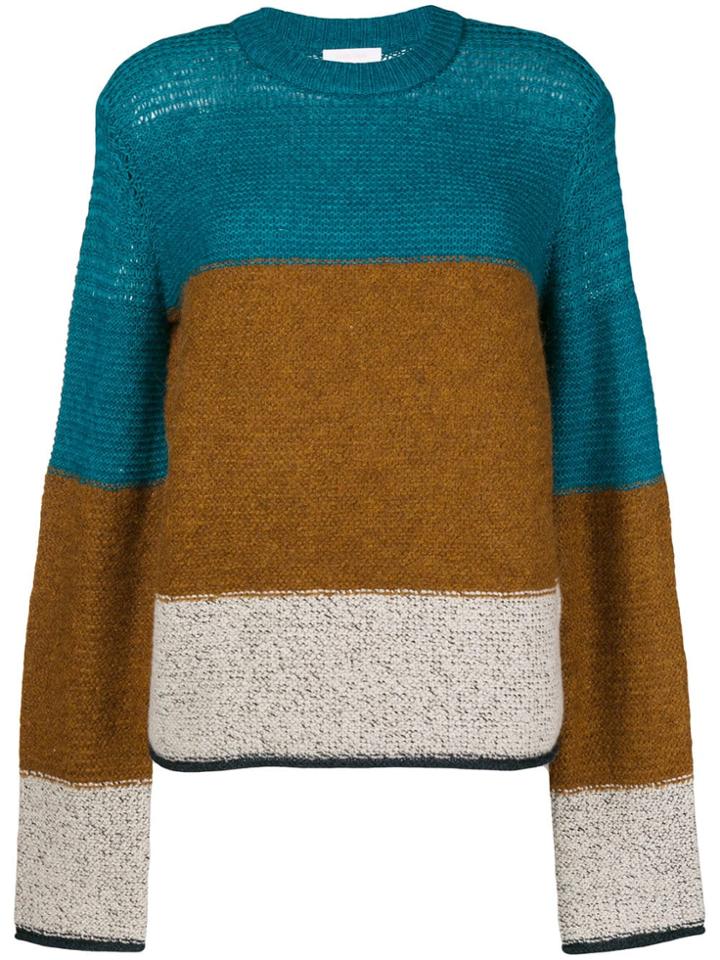 See By Chloé Colour Block Knit Jumper - Blue