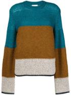 See By Chloé Colour Block Knit Jumper - Blue