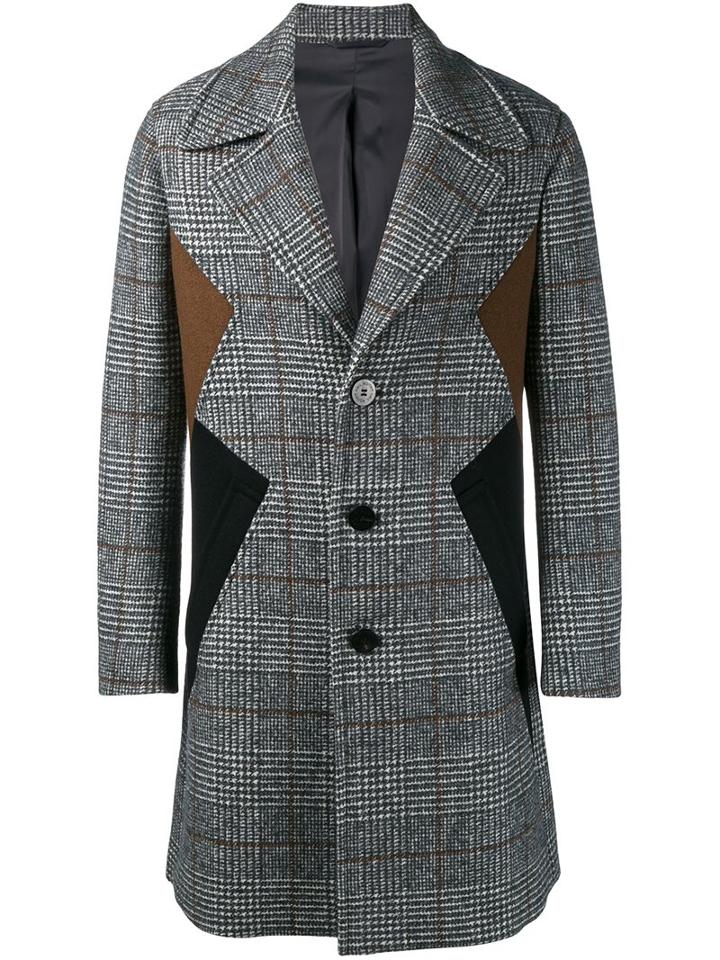 Neil Barrett Panelled Coat, Men's, Size: 44, Brown, Cotton/polyamide/polyester/virgin Wool