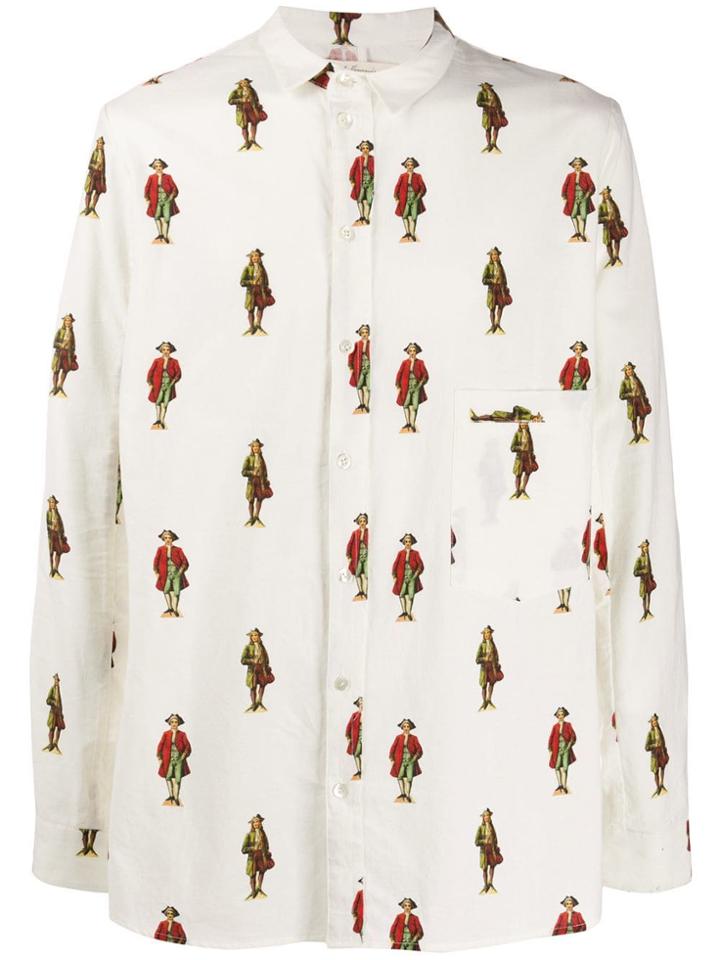 Aleksandr Manamïs Historic Figure Print Shirt - White