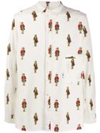 Aleksandr Manamïs Historic Figure Print Shirt - White