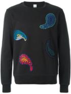Paul Smith Paisley Embroidery Sweatshirt, Men's, Size: Small, Black, Cotton