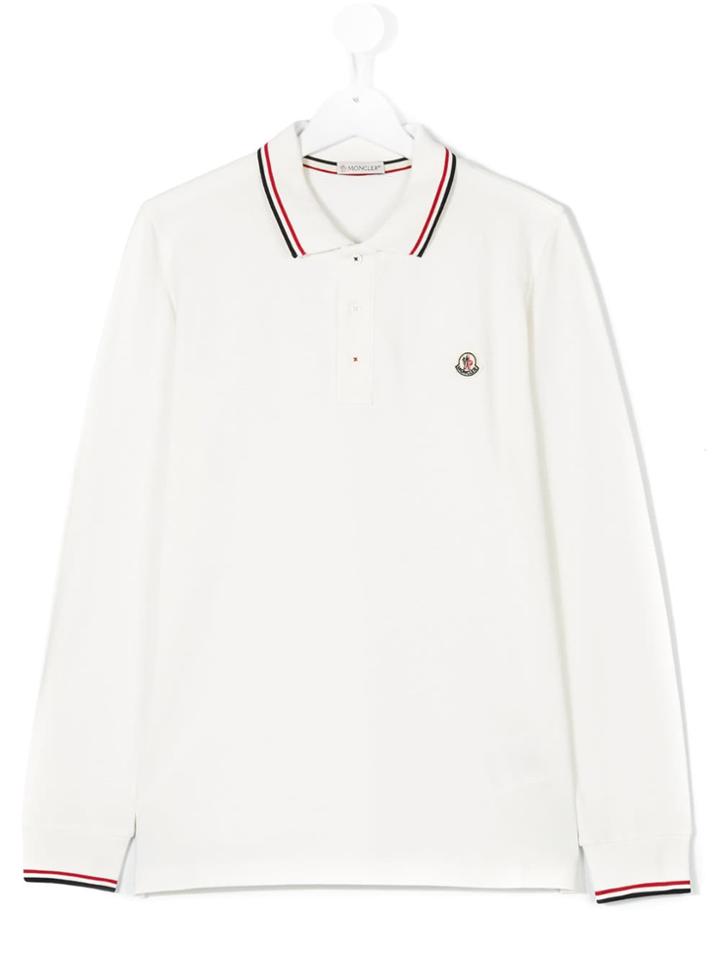 Moncler Kids Long Sleeve Polo Shirt - Grey
