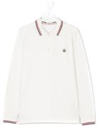 Moncler Kids Long Sleeve Polo Shirt - Grey