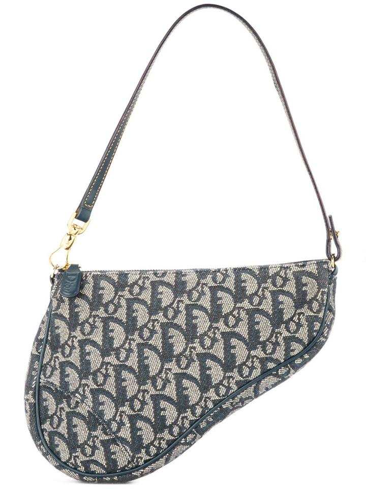 Christian Dior Vintage Trotter Saddle Handbag - Blue