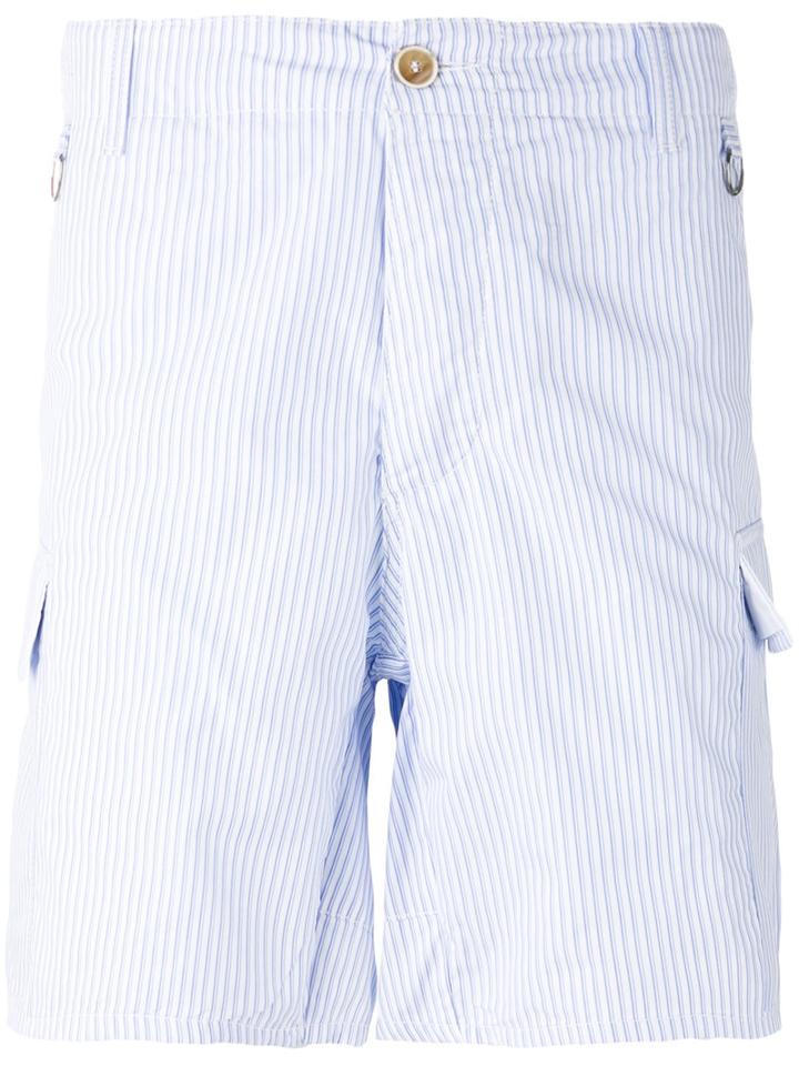 Ermanno Scervino Striped Pocket Shorts, Men's, Size: 48, Blue, Cotton