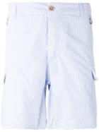 Ermanno Scervino Striped Pocket Shorts, Men's, Size: 48, Blue, Cotton
