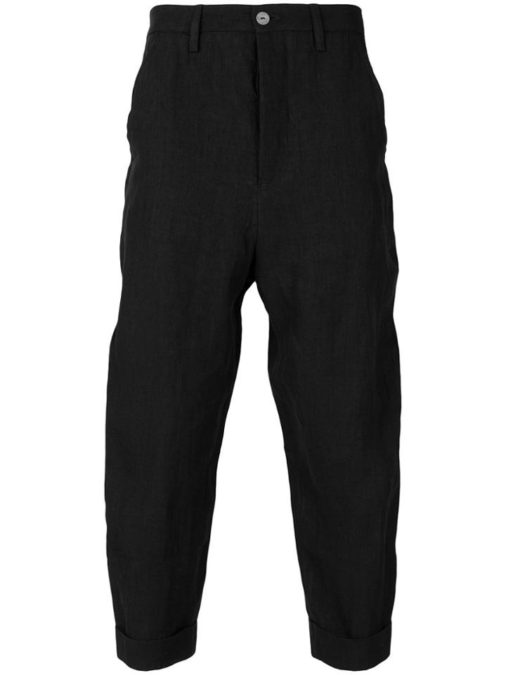 Andrea Ya'aqov Cropped Loose Fit Trousers - Black