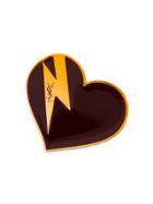 Saint Laurent Heart & Bolt Brooch - Red