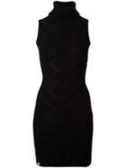Philipp Plein Knitted Turtle Neck Dress, Women's, Size: Small, Black, Viscose/polyester
