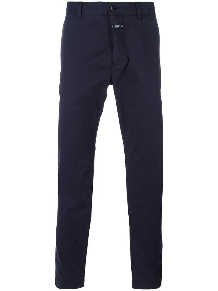 Closed Slim Fit Chinos, Men's, Size: 33, Blue, Cotton/spandex/elastane