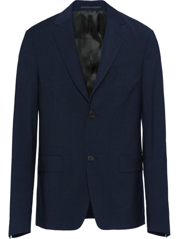 Prada Single-breasted Wool Jacket - Blue