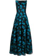 Talbot Runhof Floral Organza Full Dress - Black