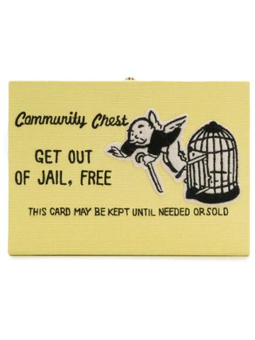 Olympia Le-tan Get Out Of Jail Free Clutch - Yellow