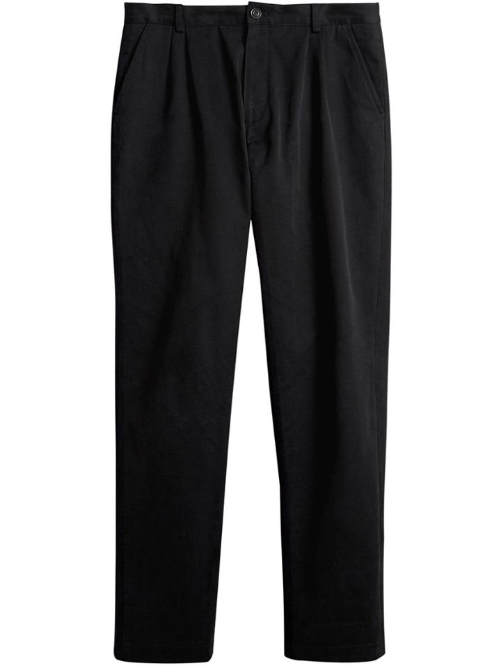 Burberry Cotton Canvas Wide Leg Trousers - Black