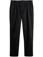 Burberry Cotton Canvas Wide Leg Trousers - Black