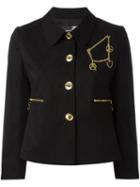 Love Moschino Chain Detail Blazer, Women's, Size: 44, Black, Cotton/spandex/elastane/acetate