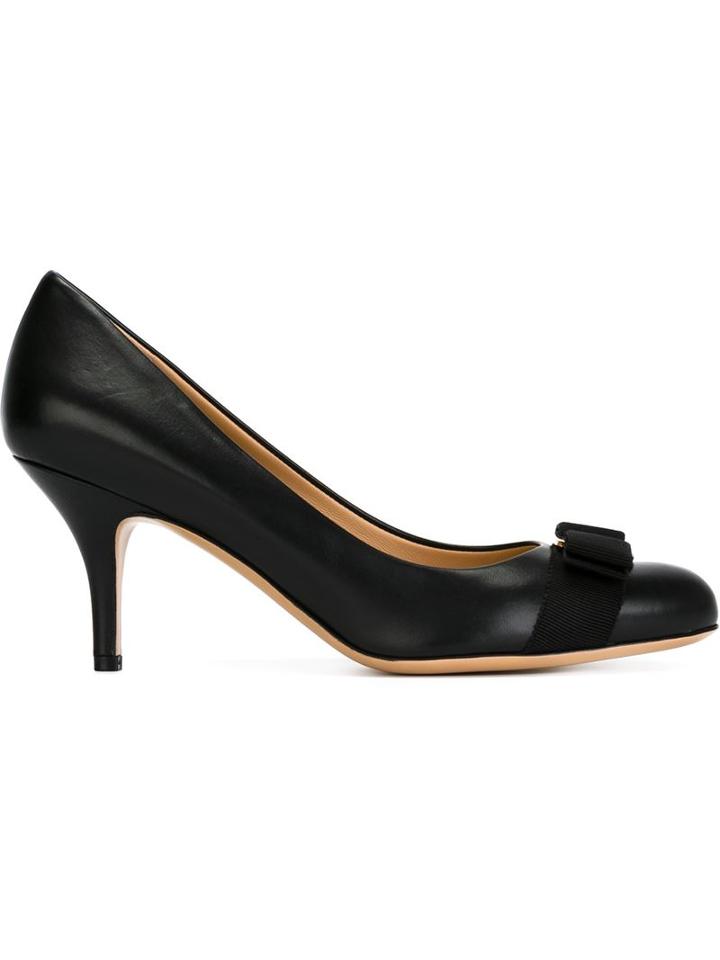 Salvatore Ferragamo Carla Pumps, Women's, Size: 6, Black, Leather/metal Other