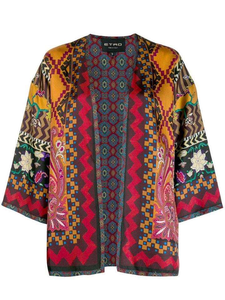 Etro All-over Print Cape - Red