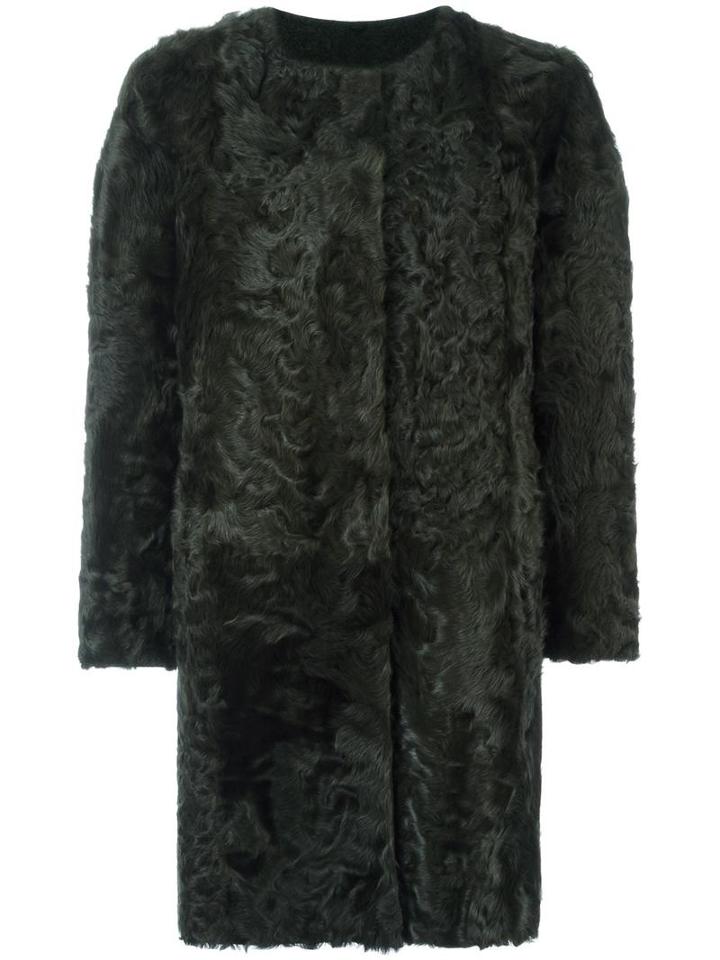 Simonetta Ravizza 'luxord' Coat, Women's, Size: 42, Green, Wool/viscose/polyamide/lamb Fur