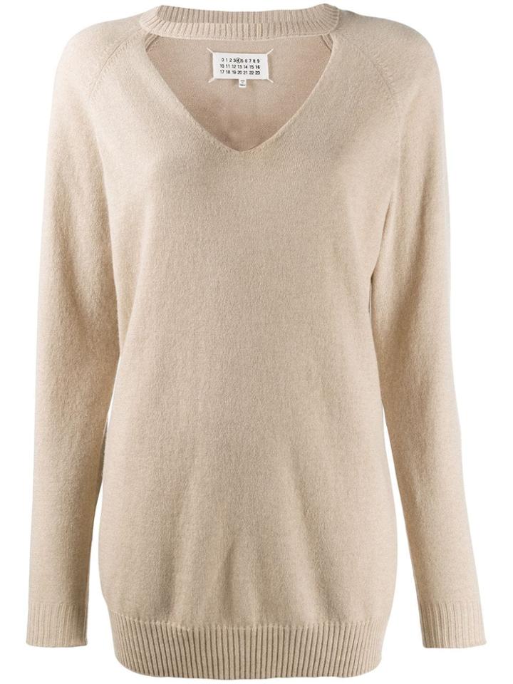 Maison Margiela Cut Out Jumper - Brown
