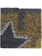 Furla Graphic Print Scarf, Men's, Grey, Cashmere/modal