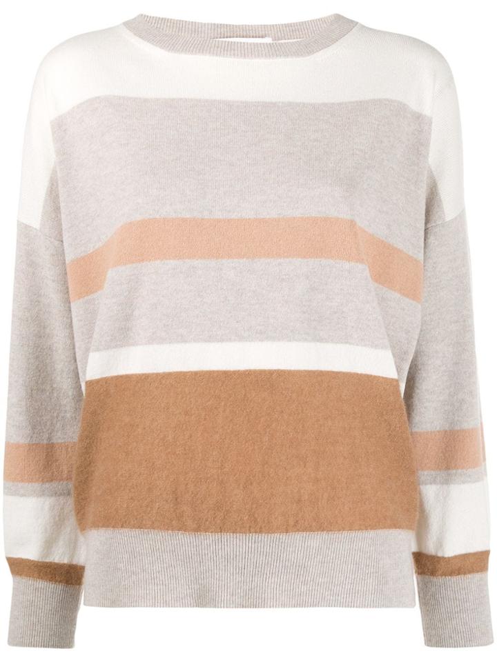 Fabiana Filippi Striped Knit Jumper - Grey