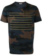 Moncler Camouflage Striped Print T-shirt, Men's, Size: Small, Blue, Cotton