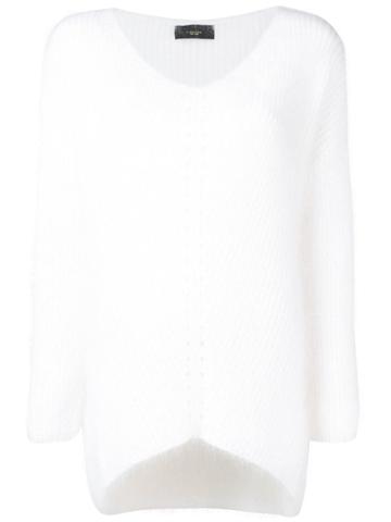 Lédition V Neck Jumper - White