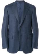 Canali Two Buttoned Woven Jacket - Blue