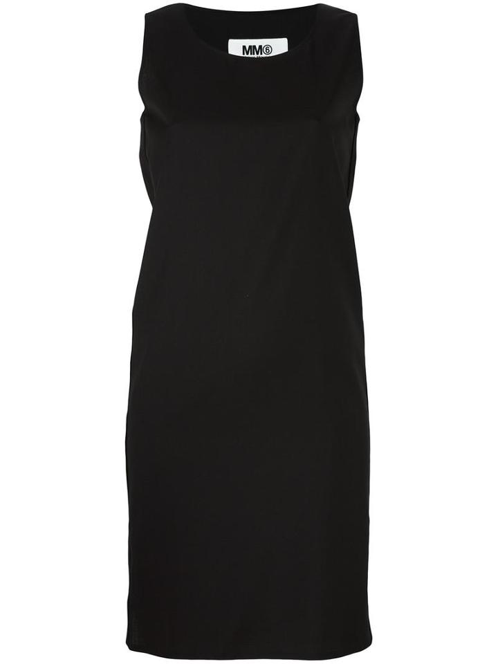 Mm6 Maison Margiela High Low Hem Dress, Women's, Size: 40, Black, Virgin Wool